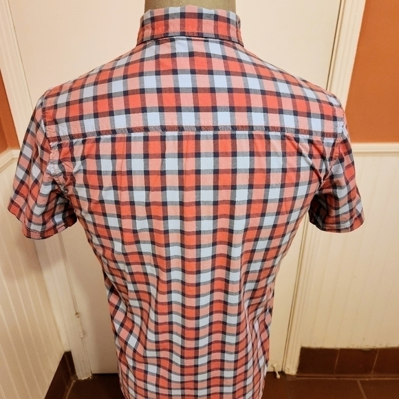 Aeropostale Plaid Button Down Shirt Red Blue Small - Picture 7 of 10